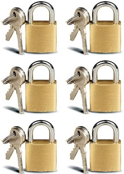 Eagean 6 Pack Mini Locks with Keys for Luggage, Backpacks, Copper Tiny Padlocks (25mm) Lock