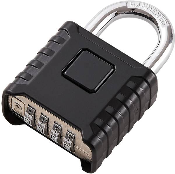 Store2508 Stainless Steel & Zinc Alloy Heavy Duty Number Combination Padlock with 4 Digits Combination Lock