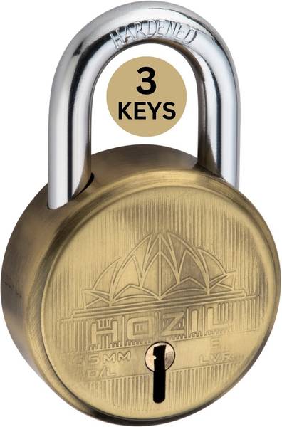 HOZIL L65 65mm with 3keys, double locking, hardened shackle, 8 levers (pack of 1) Padlock