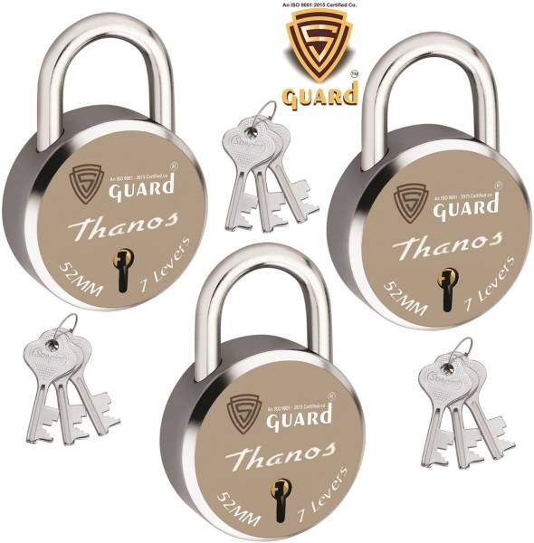 S-Guard Door lock for home-52MM-7 Levers, Double Locking, Thanos-Laser Print Design-3 Padlock
