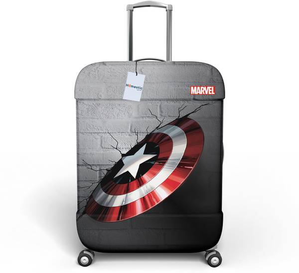 HOMESTIC Luggage Cover Marvel Captain America Shield Polyester Luggage Cover|22-26 Inch|Medium|Gray Luggage Cover