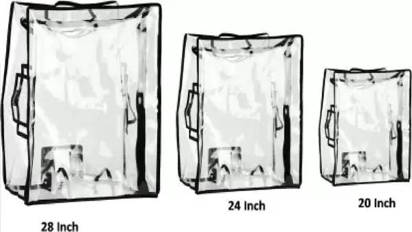 UVMAX Pack of 3 Protective Zipper PVC Dust Proof Luggage Cover for soft Plastic Body Luggage Cover