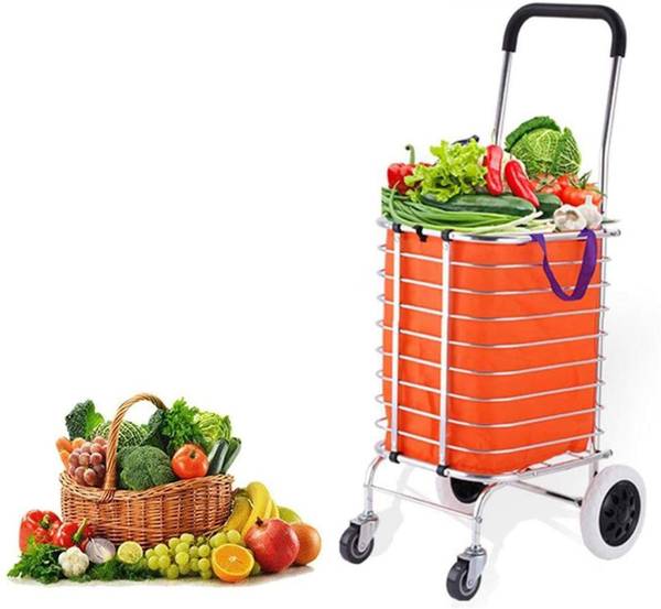 MANTAVYA Aluminium 4 Wheel Shopping Cart Trolley Luggage Rack Travel