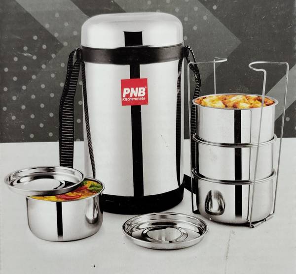 PNB Kitchenmate Bliss Food Carrier 4 Containers Lunch Box & Stainless Steel 4 Containers Lunch Box