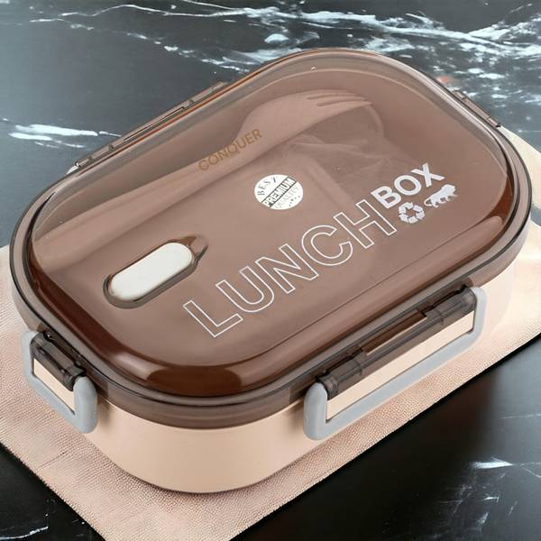 CONQUER Plastic Launch Boxes 2 Containers Lunch Box