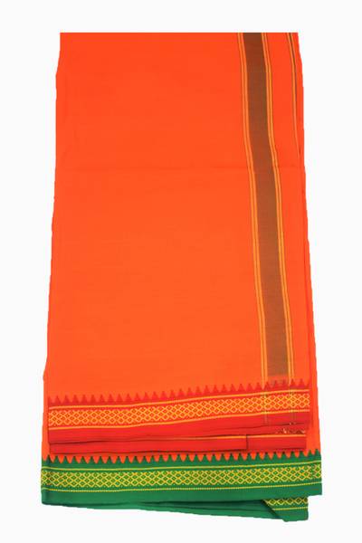 SAC SHREE APARAJEET CREATIONS Striped Orange Lungi