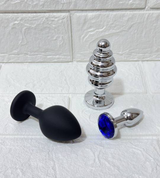 purvish Non Vibrating Butt Plug Massager Curved Step, Soft Silicone & Steel, 3 set Non Vibrating Butt Plug Massager Curved Step, Soft Silicone & Steel...