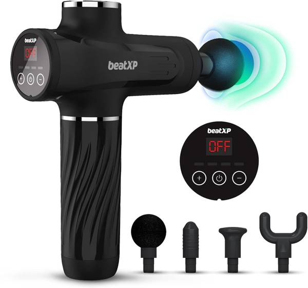 SRH beatXP Bolt Go Massage Gun |Body Massager |Touch Display Percussion Gun Massager for Men & Women with 4 Attachments (4000mAh Battery) Massager