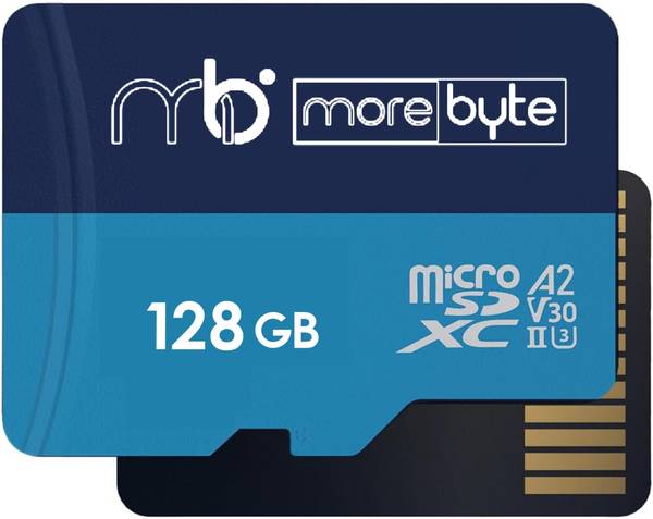 MOREBYTE 128GB Memory Card Blue Series 128 GB MicroSD Card Class 10 90 MB/s Memory Card Compatible with Camera, Computer, Gaming Console, Mobile, Tabl...