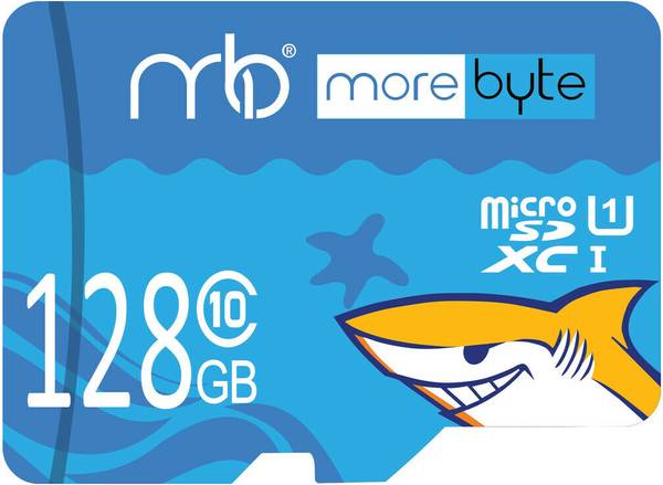 Mb Microsd Card MOREBYTE Shark-Series 128 GB MicroSD Card Class 10 99 MB/s Memory Card ...