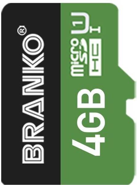 Branko SD-Card-10C Extreme Micro SD Card I Ultra Fast Speed I Highly Resistant I 4 GB MicroSDHC Class 10 140 MB/s Memory Card Compatible with Mobile, ...