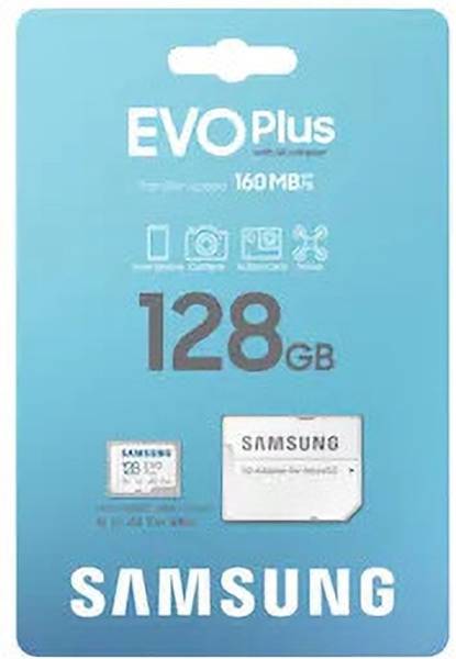 SAMSUNG MB Evo Plus Digital Storage 128 GB MicroSDXC Class 10 160 MB/s Memory Card Compatible with Camera, Computer, Gaming Console, Mobile, Tablet