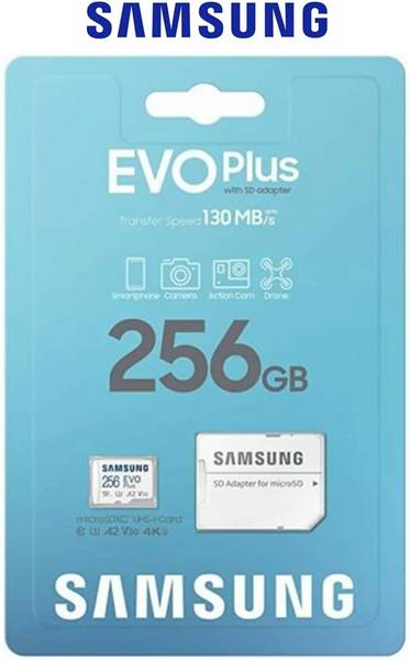 SAMSUNG Nat Secure 256 GB MicroSDXC Class 10 160 MB/s Memory Card Compatible with Camera, Computer, Gaming Console, Mobile, Tablet