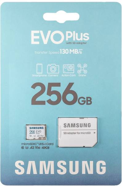 SAMSUNG master piece 256 GB MicroSDXC Class 10 160 MB/s Memory Card Compatible with Camera, Computer, Gaming Console, Mobile, Tablet