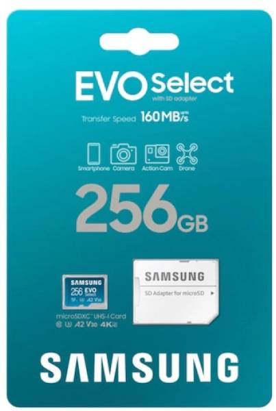 SAMSUNG EVO Select microSDXC UHD UHS-I 256 GB MicroSDXC Class 10 130 MB/s Memory Card