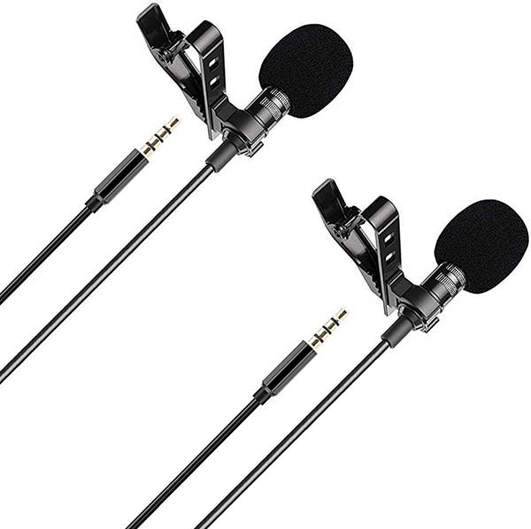 WRADER Mobile Lapel Microphone Clip Mic for Youtube Recording Vlog & ASMR Mobile Collar Mike for Youtubers