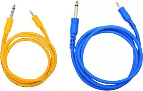 MORTAS (pack of2) Stereo 3.5 mm to P38 Mono 6.35 mm Amplifier Guitar Musical Cable 1 METE ONLY