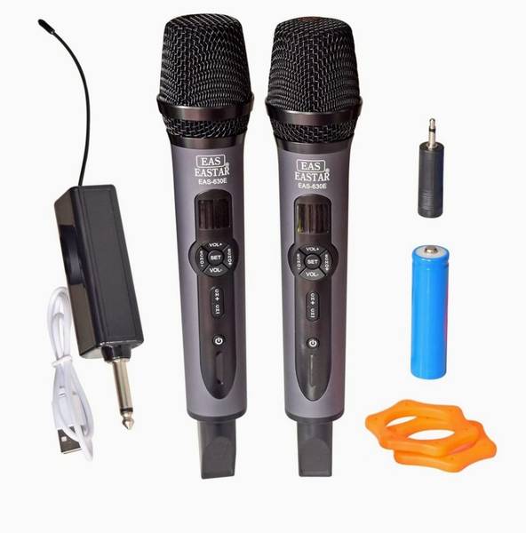 Amrit AUDIO EASTAR 630E DUAL HANDHELD WIRELESS MICROPHONE SET ECHO AND VOLUME CONTROL BUTTON