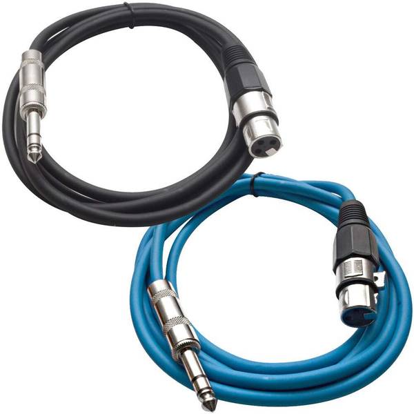 MORTAS 2 PCS Instrument XLR Female to 1/4" (mono)TRS Patch Cable Balanced Compatible with Amplifier|Microphone|Guitar|Mixer|equalizers|crossovers(1.5m...
