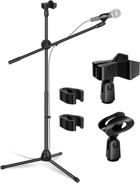 Testudo Adjustable Dual Microphone Stand Singing Condenser Mic Stand Mic Stands For Performance, Karaoke Singing, Speech, Stage and Outdoor