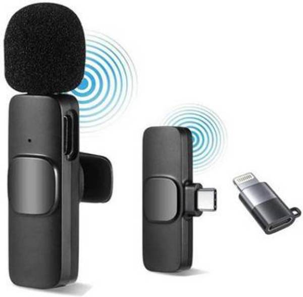 MOBIZAC Mini Wireless Mike for Type C Mobile and iPhone Mic for Youtube Video Recording and Instagram Video Recording Microphone