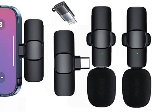 MOBIZAC Latest Edition K9 Wireless Microphone for Type C Mobiles and iOS Microphones