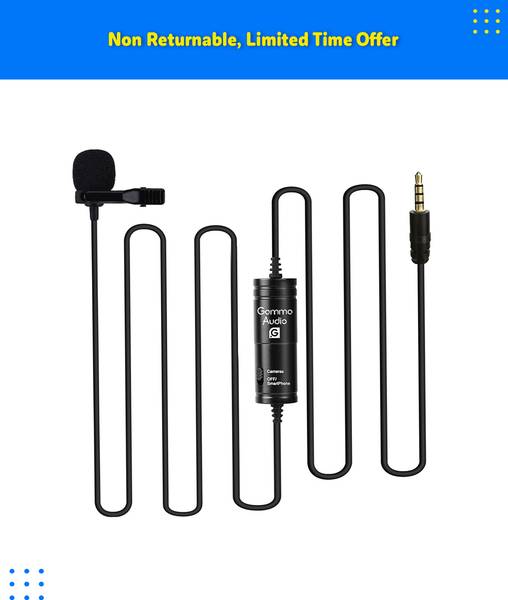 Gamma Audio GA-YLM05 Shielded Cable Condenser Microphone With Cable,Clip,Sponge,Adapter