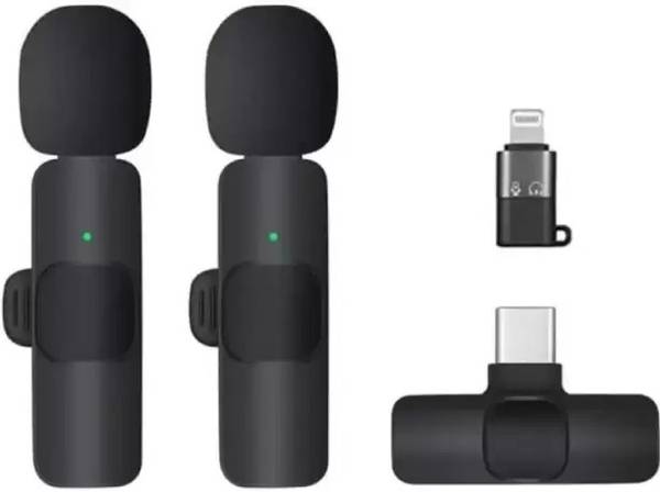 Khatusha Z421 K9 Lapel Dual Wireless Mic Youtube,Vlogging,Recording for iPhone/Android Microphone