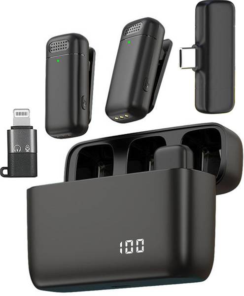 MOOZMOB Dual User Wireless Mic for Video Making Reels Recording ASMR Interviews Youtube Microphone