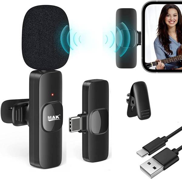 MAK Wireless Lapel for YouTube, Vlogging, Recording for Android/PC