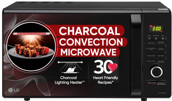 LG 28 L Diet Fry and 360 Degree Motorised Rotisserie for crispy and tasty bar-be-que recipes, Charcoal Convection Microwave Oven