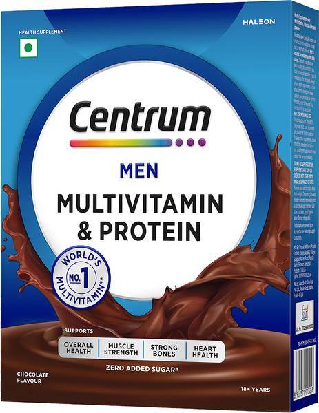 Centrum Men Multivitamin & Protein, 400g Health Drink (Chocolate)| 24 Vitamins