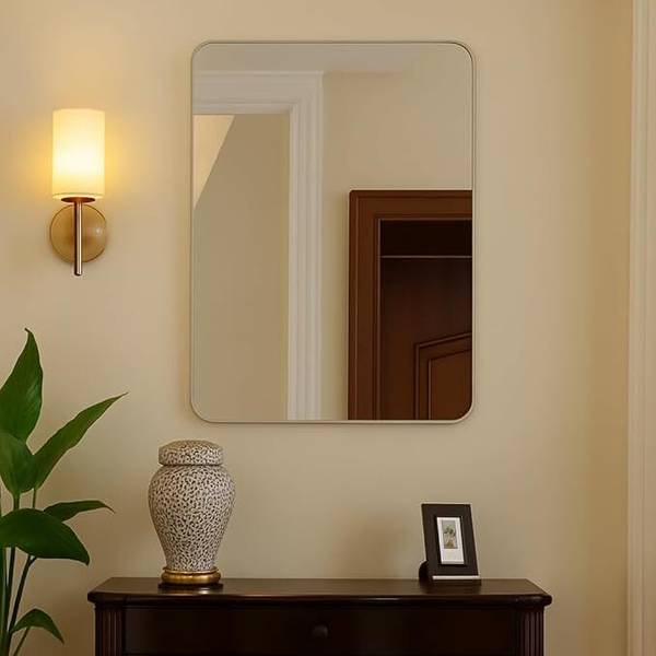 LUPPRA 12  18 in Frameless Wall Mirror Bathroom Mirror