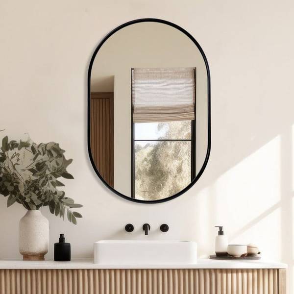 Adinath_Creators_12x18inch_Capsule_Shape_Polished_Mirror Bathroom Mirror