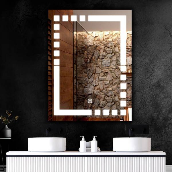 KRELIX Led Mirror with Touch Sensor | Bathroom Mirror with Led Lights 18*24 Bathroom Mirror