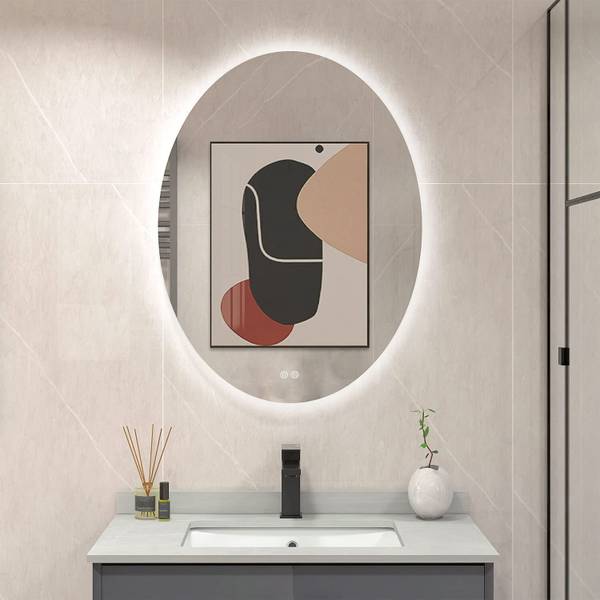 PRINCE ART Led Mirror with Light Bathroom Wall Decor Makeup Room 12x18 Inch LT21 Bathroom Mirror