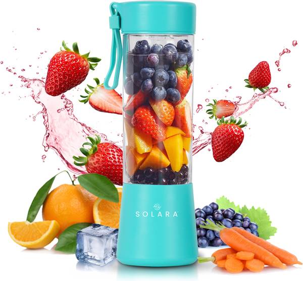 Solara Blendkwik Portable Blender for Smoothies, Milk Shakes, Crushing Ice and Juices 450ml, USB Rechargeable Battery with 4000 mAh, Powerful Motor wi...