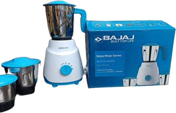 BAJAJ Notch mixer grinder j French Blue Notch mixer grinder French Blue 500 Mixer Grinder (3 Jars, Blue)