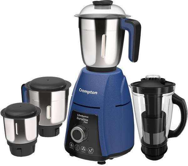 Crompton ACGM-DUROELITE PLUS 800 W Mixer Grinder (4 Jars, Blue, Black)