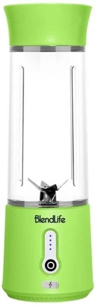 BlendLife Plus Portable Blender For Juices, Shakes,230watt & 4000mah Battery, 500ml Inbuilt Jar 230 Juicer Mixer Grinder (1 Jar, Green)