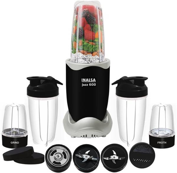 Inalsa Nutri Mixer Jazz 600 |5 Jars | 600 W Juicer Mixer Grinder