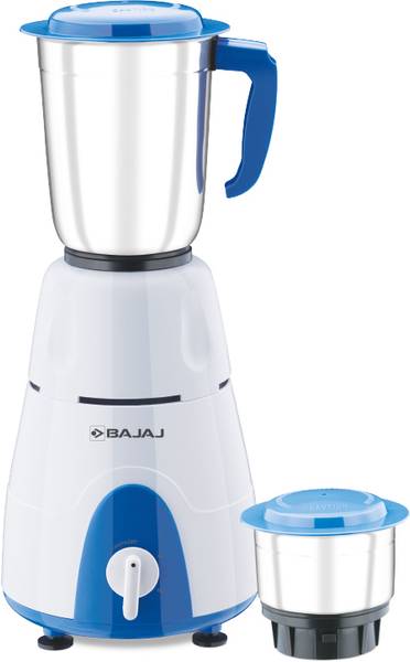 BAJAJ Gx3 Home Appliances 500 Mixer Grinder (2 Jars, White, Blue)
