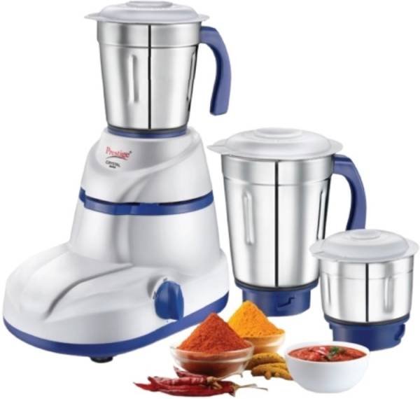 Prestige Crystal 3 Super-Efficient Blades|Sturdy Handle 500 W Mixer Grinder