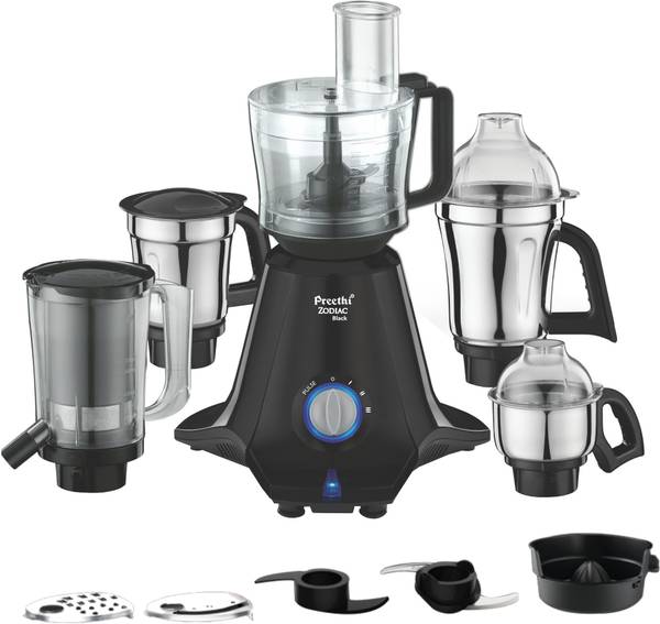 Preethi MG 261 Zodiac Black 750 W Juicer Mixer Grinder (5 Jars, Black)