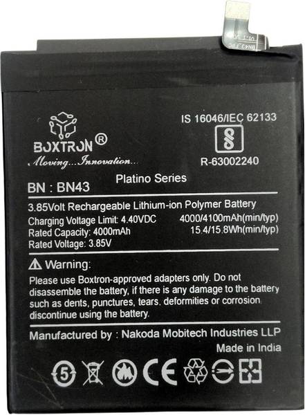 Boxtron Mobile Battery For Original Xiaomi Mi Redmi Note 4 Redmi Note 4X 4100mAh 3.85V 180 days Replacement warranty