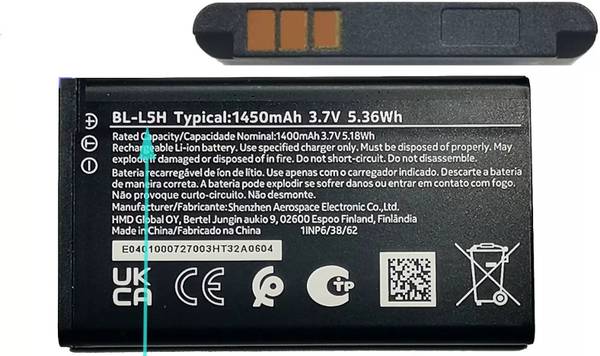 BKN Mobile Battery For NOKIA ORIGNAL Battery 3.7V Nokia 106 4G Battery BL-L5H (ONLY BATTERY)