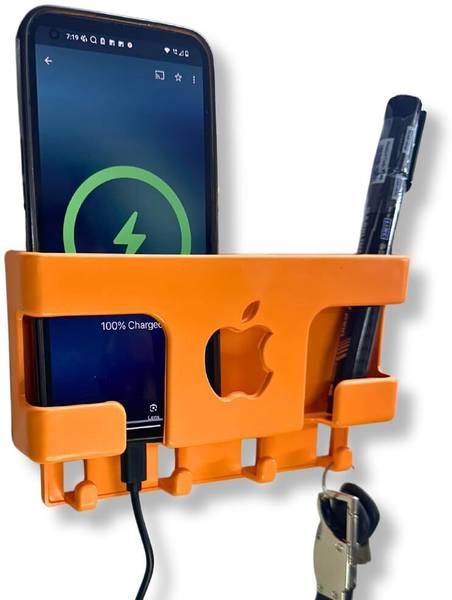 M/S DSNS Multi purpose Wall Stand with Key chain & Remote Holder | Orange 1 Pies Mobile Holder