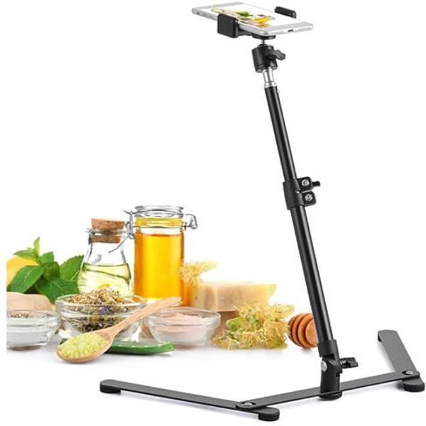 BROLAVIYA Desktop Stand Overhead Video Mobile Stand With 1/4 Inch Male Adaptor Mobile Holder