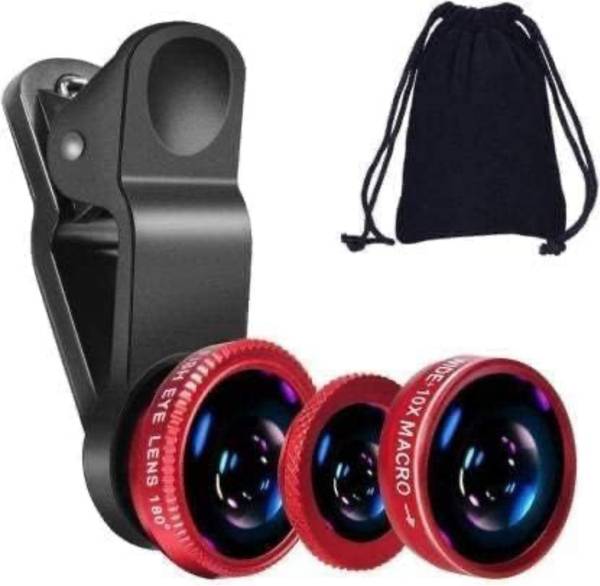 Malvoka Professional 3in1 Camera Lens Kit, 180 Degree Fish Eye Lens, 0.67X Wide Angle, Mobile Phone Lens