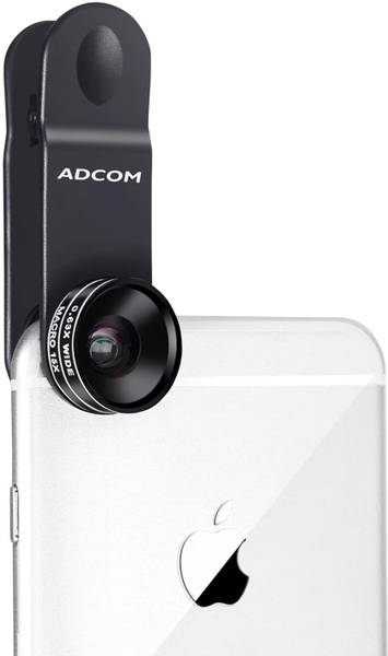 ADCOM 2 in 1 (Wide Angle+Macro) Mobile Camera Lens-Compatible with All Devices (Black) Mobile Phone Lens